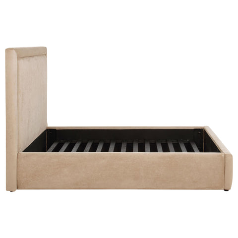 Canoga 54-inch Upholstered Full Platform Bed Light Saddle