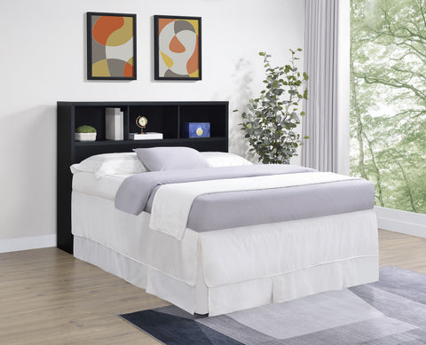 Elena 49-inch Queen Bookcase Headboard Black