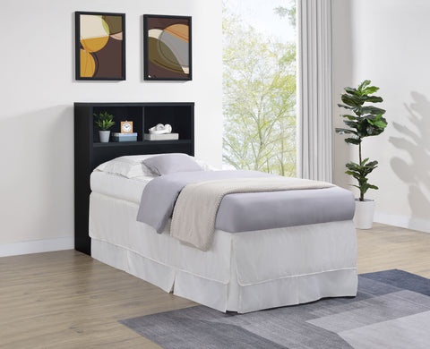 Elena 49-inch Twin Bookcase Headboard Black