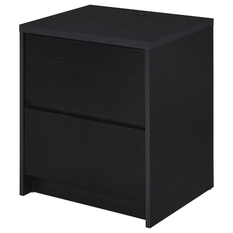 Elena 2-drawer Nightstand LED Lights and USB Black
