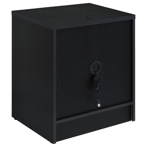 Elena 2-drawer Nightstand LED Lights and USB Black