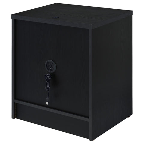 Elena 2-drawer Nightstand LED Lights and USB Black