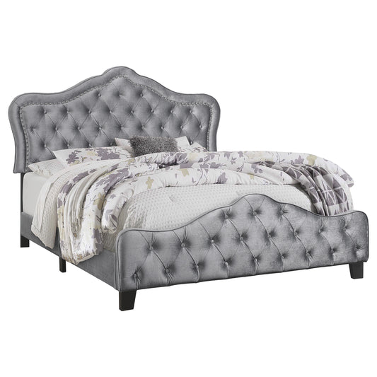 Breckenridge Upholstered Eastern King Panel Bed GreyGrey