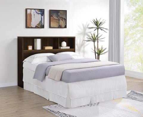 Elena 49-inch Queen Bookcase Headboard Dark Pine