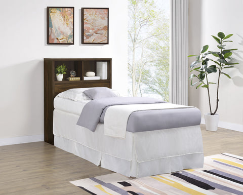 Elena 49-inch Twin Bookcase Headboard Dark Pine