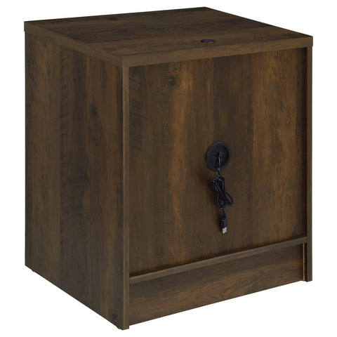 Elena 2-drawer Nightstand LED Lights and USB Dark Pine