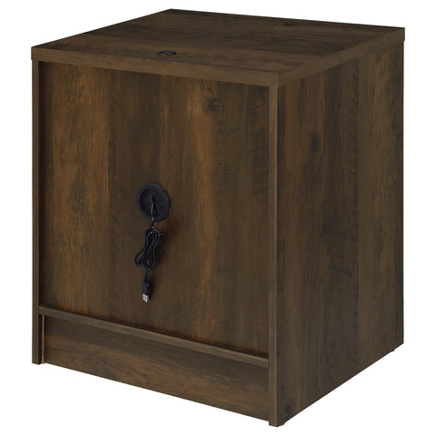 Elena 2-drawer Nightstand LED Lights and USB Dark Pine