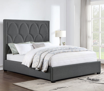 Cole Upholstered Eastern King Panel Bed CharcoalCharcoal