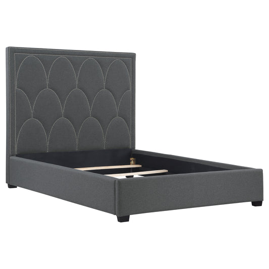 Cole Upholstered Eastern King Panel Bed CharcoalCharcoal