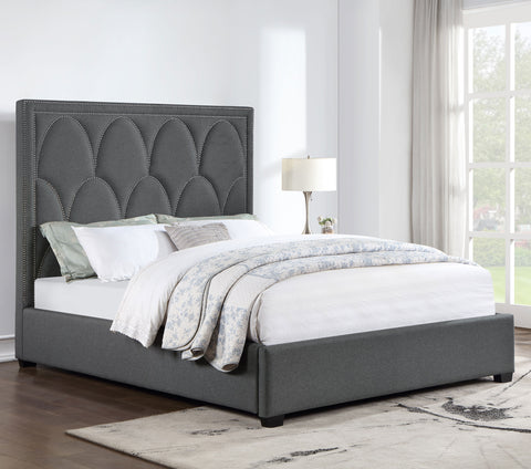 Cole Upholstered Queen Panel Bed CharcoalCharcoal