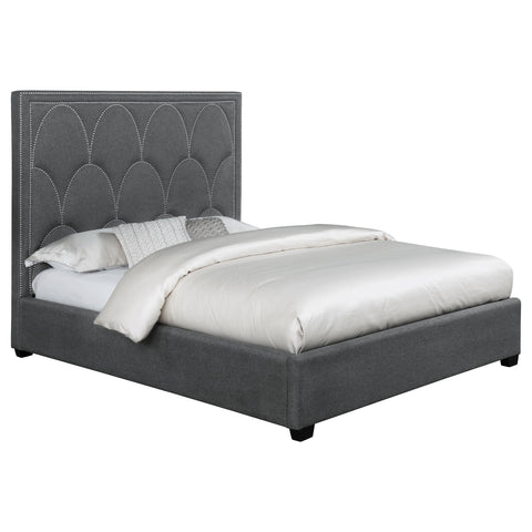 Cole Upholstered Queen Panel Bed CharcoalCharcoal