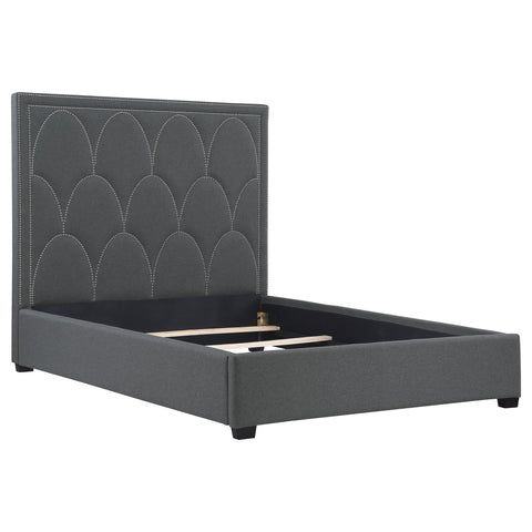 Cole Upholstered Queen Panel Bed CharcoalCharcoal