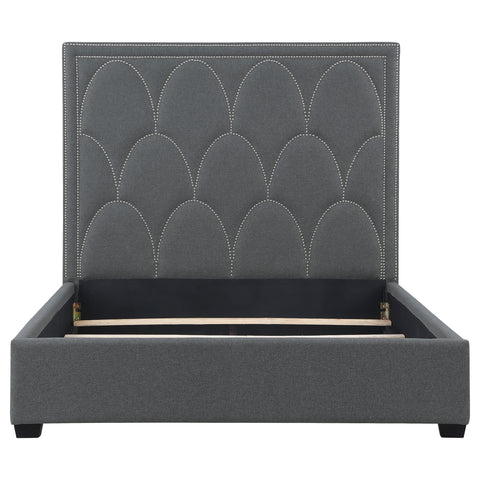 Cole Upholstered Queen Panel Bed CharcoalCharcoal