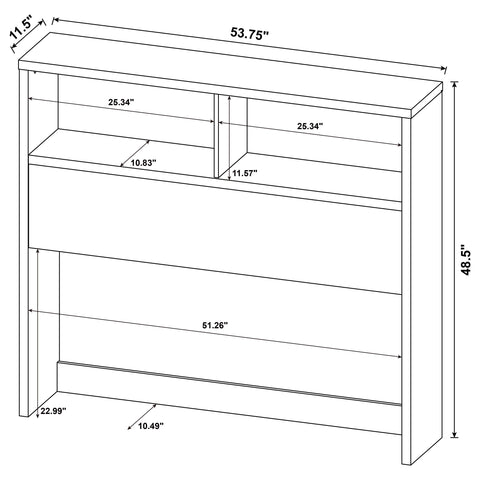 Elena 49-inch Full Bookcase Headboard Mango