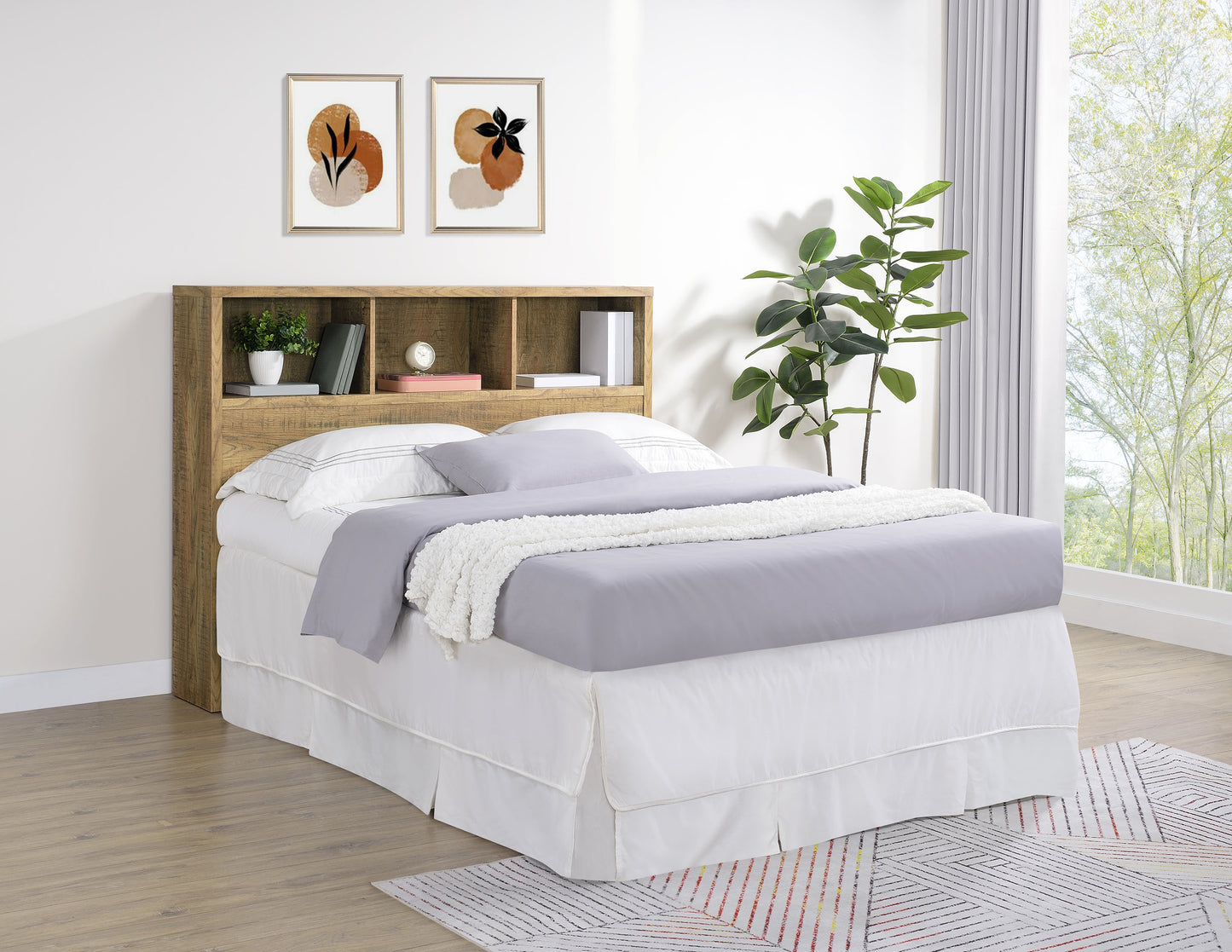 elena 49-inch queen bookcase headboard mango