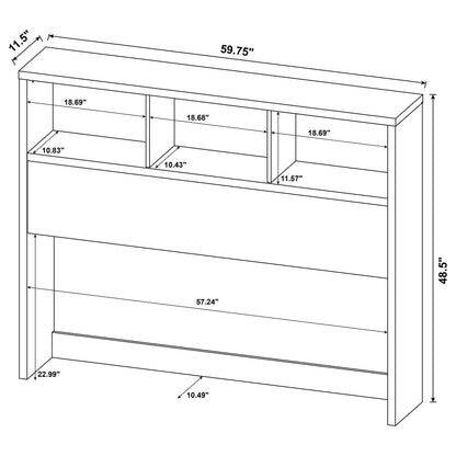 Elena 49-inch Queen Bookcase Headboard Mango