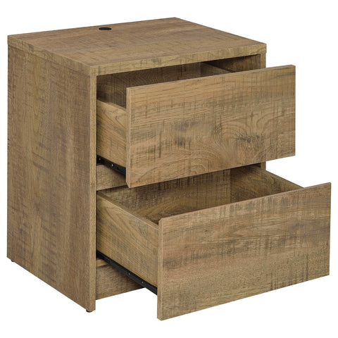 Elena 2-drawer Nightstand LED Lights and USB Mango