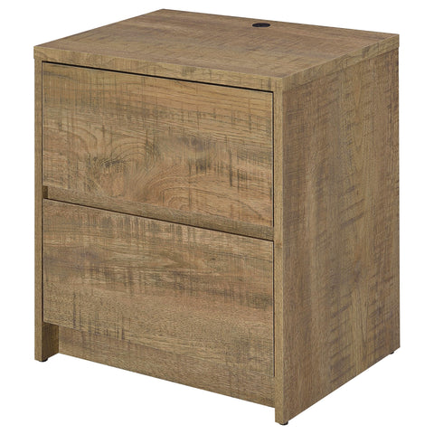 Elena 2-drawer Nightstand LED Lights and USB Mango