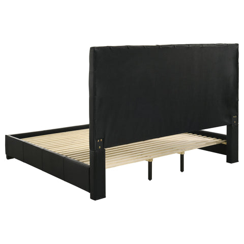 Danville Genuine Leather Eastern King Platform Bed Black