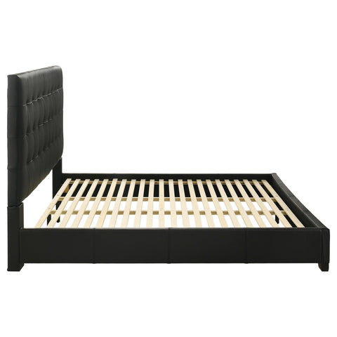 Danville Genuine Leather Eastern King Platform Bed Black