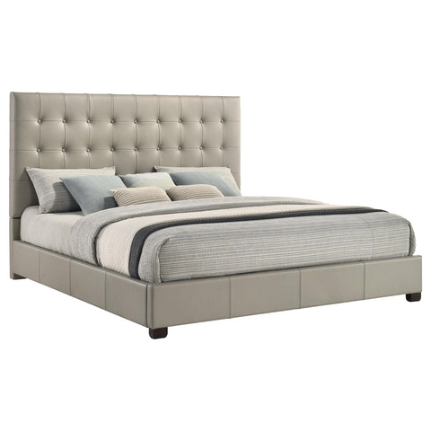 Danville Genuine Leather Eastern King Platform Bed Tan