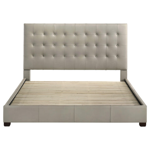 Danville Genuine Leather Eastern King Platform Bed Tan