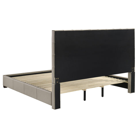 Danville Genuine Leather Eastern King Platform Bed Tan