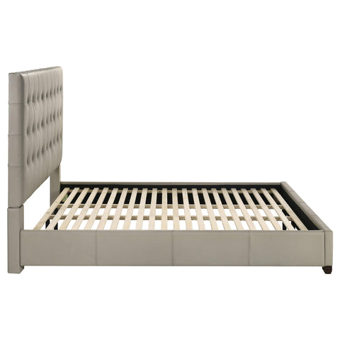 Danville Genuine Leather Eastern King Platform Bed Tan