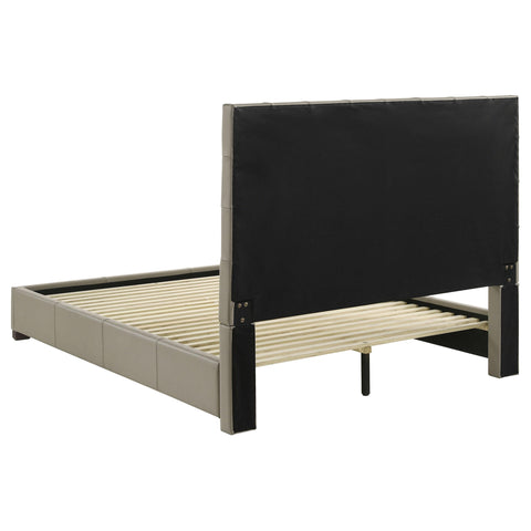 Danville Genuine Leather Queen Panel Platform Bed Tan