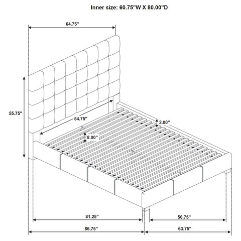 Danville Genuine Leather Queen Panel Platform Bed Tan