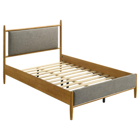 Lynette 46-inch Full Panel Platform Bed Grey and Light Brown