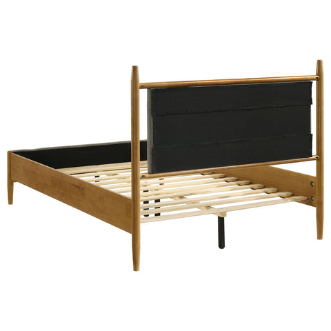 Lynette 46-inch Full Panel Platform Bed Grey and Light Brown