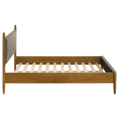 Lynette 46-inch Full Panel Platform Bed Grey and Light Brown