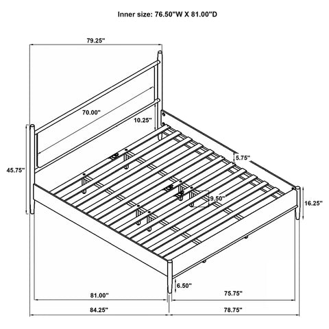 Lynette 46-inch Eastern King Panel Platform Bed Light Brown