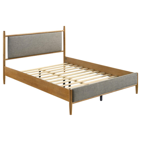 Lynette 46-inch Queen Panel Platform Bed Grey and Light Brown