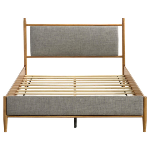 Lynette 46-inch Queen Panel Platform Bed Grey and Light Brown