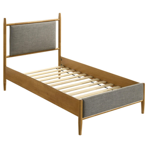 Lynette 46-inch Twin Panel Platform Bed Grey and Light Brown