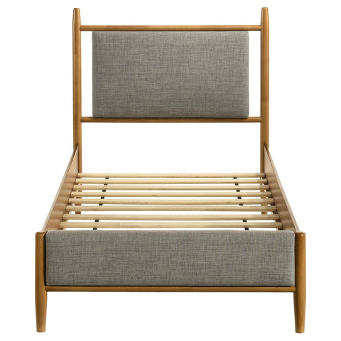 Lynette 46-inch Twin Panel Platform Bed Grey and Light Brown