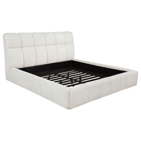 Eason 48-inch Upholstered Eastern King Platform Bed Cream