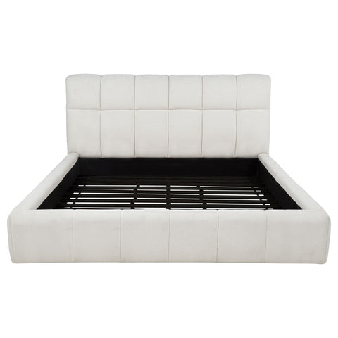 Eason 48-inch Upholstered Eastern King Platform Bed Cream