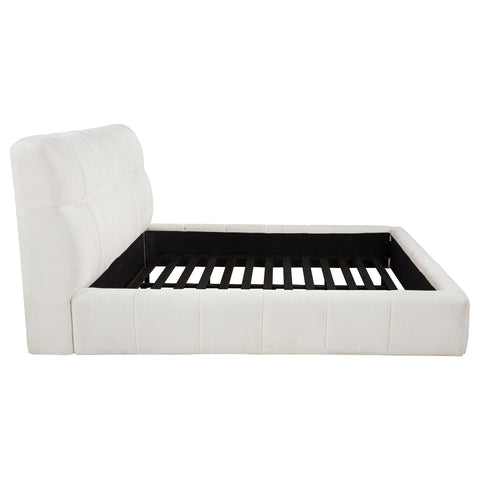 Eason 48-inch Upholstered Eastern King Platform Bed Cream