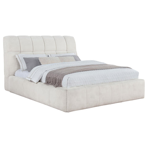 Eason 48-inch Upholstered Queen Panel Platform Bed Cream