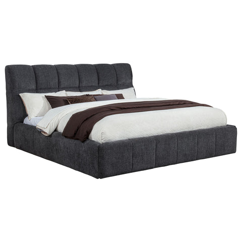Eason 48-inch Upholstered Eastern King Platform Bed Grey