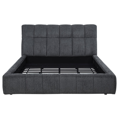 Eason 48-inch Upholstered Eastern King Platform Bed Grey