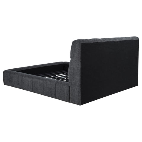 Eason 48-inch Upholstered Eastern King Platform Bed Grey