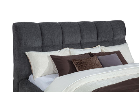 Eason 48-inch Upholstered Eastern King Platform Bed Grey