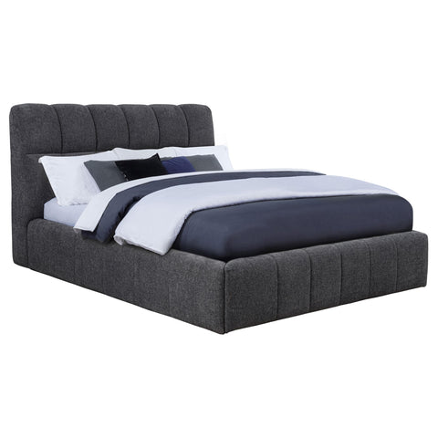 Eason 48-inch Upholstered Queen Panel Platform Bed Grey