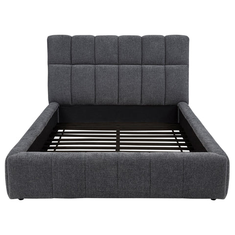 Eason 48-inch Upholstered Queen Panel Platform Bed Grey