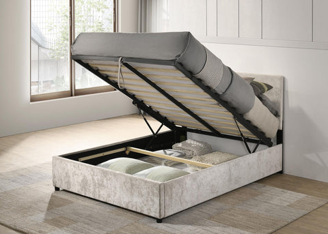 Dyer Upholstered Full Lift-Top Storage Platform Bed Beige