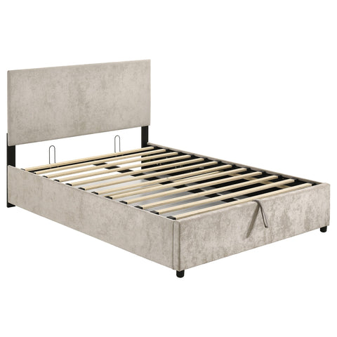 Dyer Upholstered Full Lift-Top Storage Platform Bed Beige